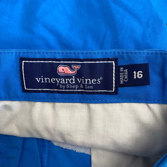 Vineyard‎ Vines Boys Blue Lacrosse Embroidered Shorts Size 16 Preppy - Picture 2 of 11